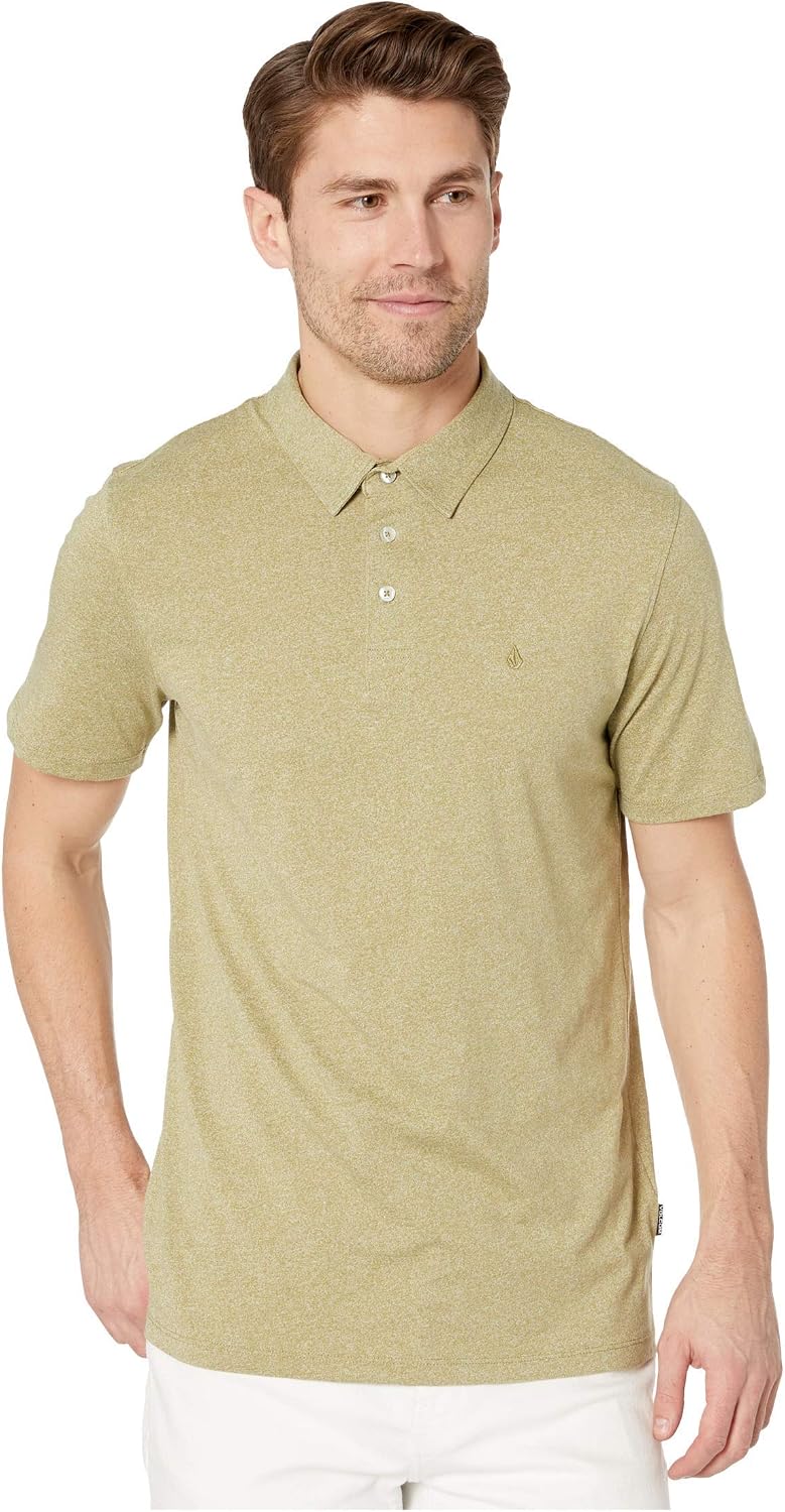 Volcom Men's Wowzer Modern Fit Short Sleeve Polo Shirt Mossstone