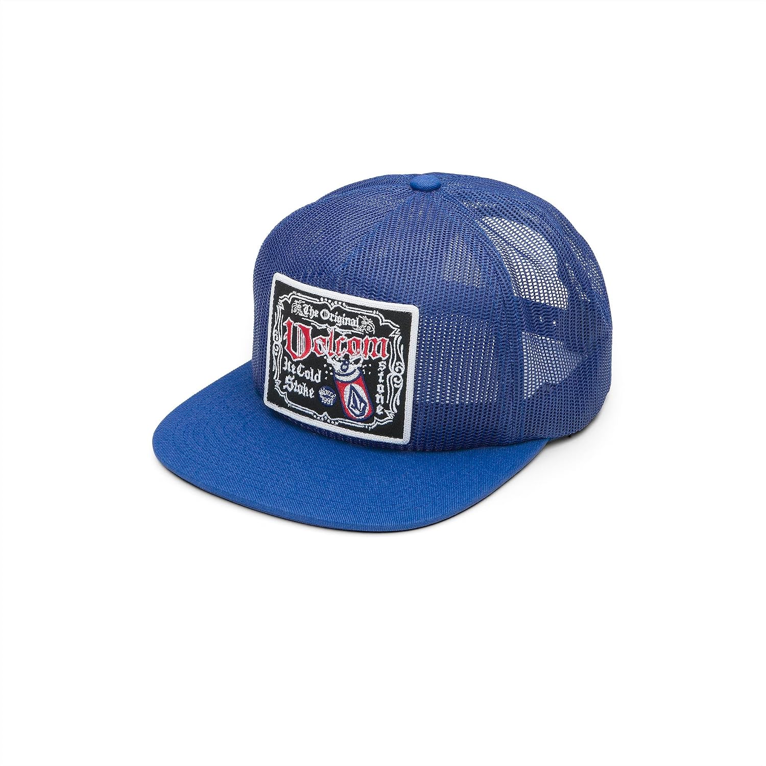 Volcom Men's Mesh Trucker Hat - Adjustable Snapback Cap, Breathable Structured Front Panel Patriot Blue