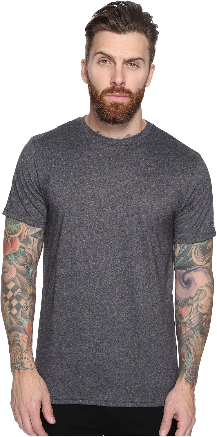 Volcom Men's Solid Short Sleeve Tee Heather Black