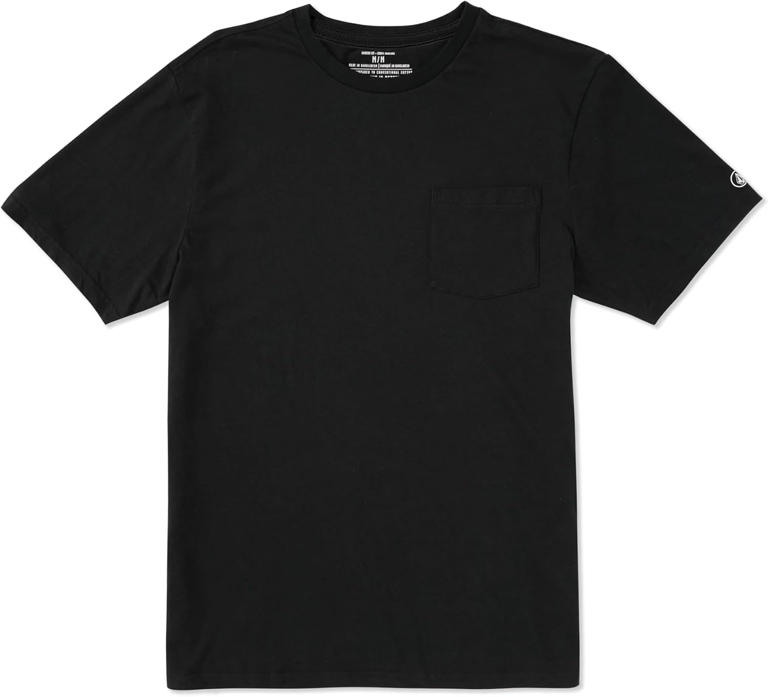 Volcom Men's Solid Stone Modern Fit Short Sleeve Tee Black Black
