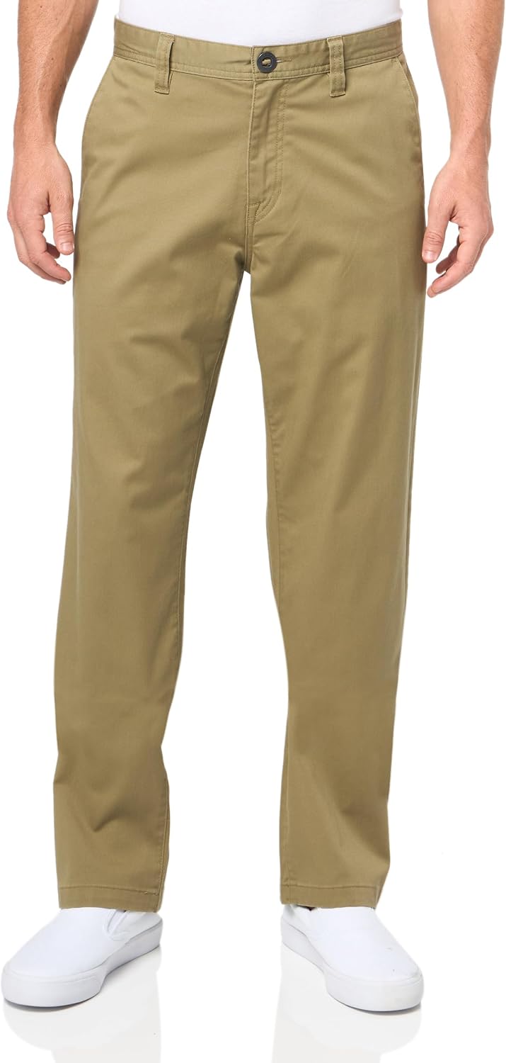 Volcom Men's Frickin Skate Loose Baggy Fit Chino Pants – Relaxed Tapered 17″ Leg Opening, 30″ Inseam Thyme Green