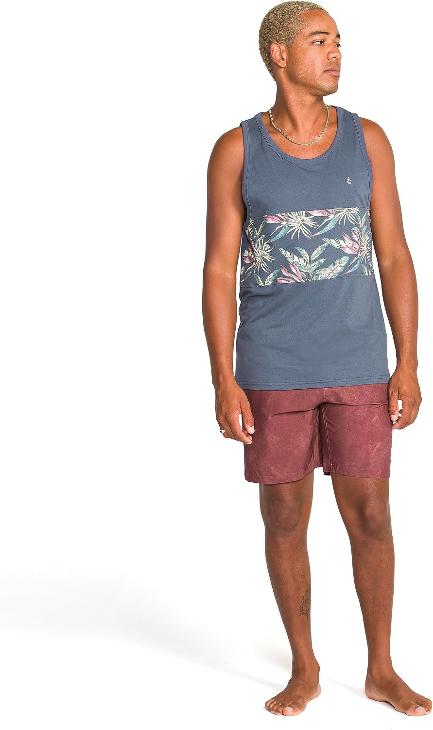 Volcom Men's Sleeveless Knit Tank Top – Soft Cotton Knit Lightweight Muscle Shirt Dark Slate