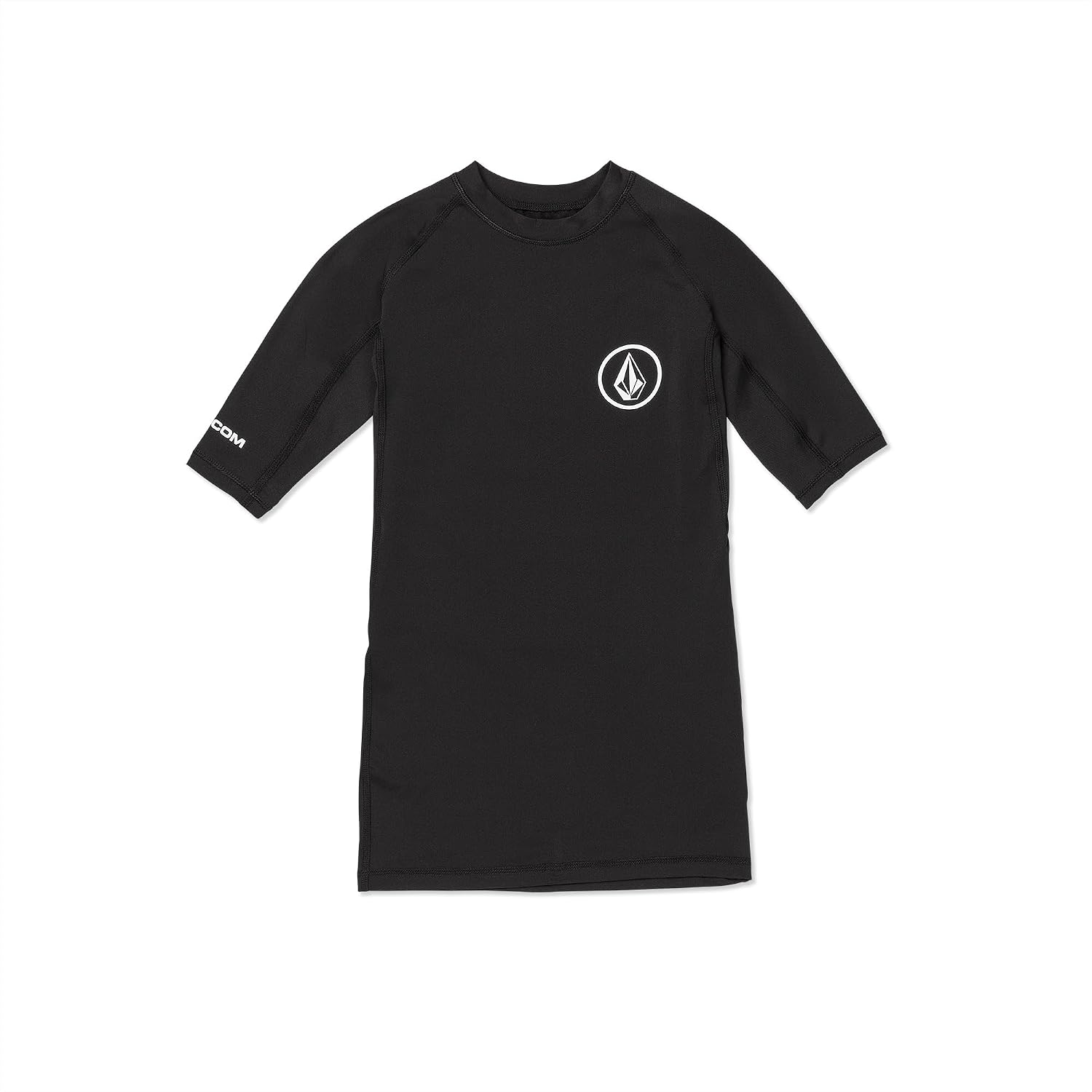 Volcom Men's Compression Fit Short Sleeve Rashguard – UPF 50+, Quick-Dry UV Protection Performance Shirt Black-c