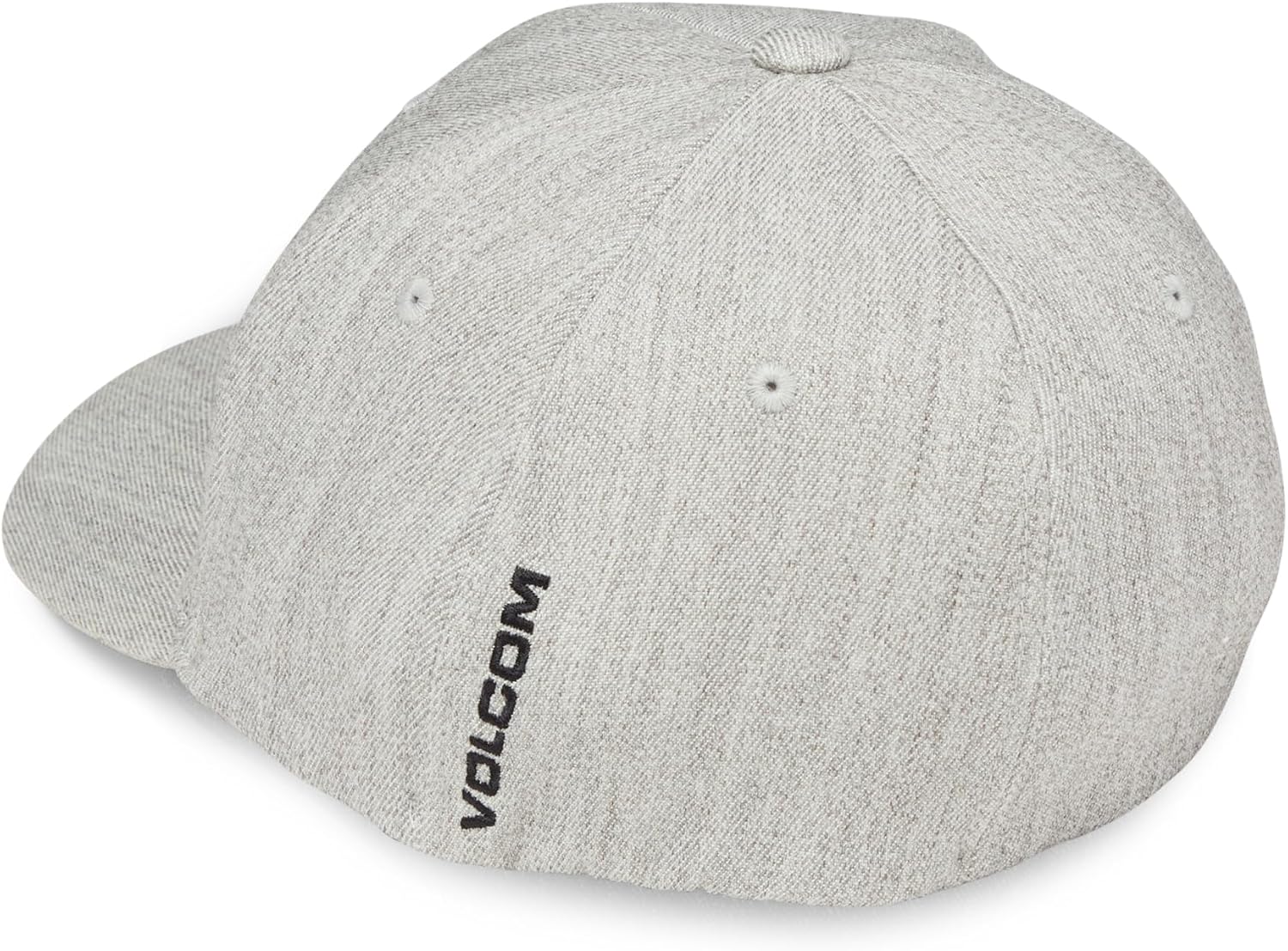 Volcom Men's Full Stone Flexfit Hat - 6-Panel Structured Stretch Twill Baseball Cap Grey Vintage