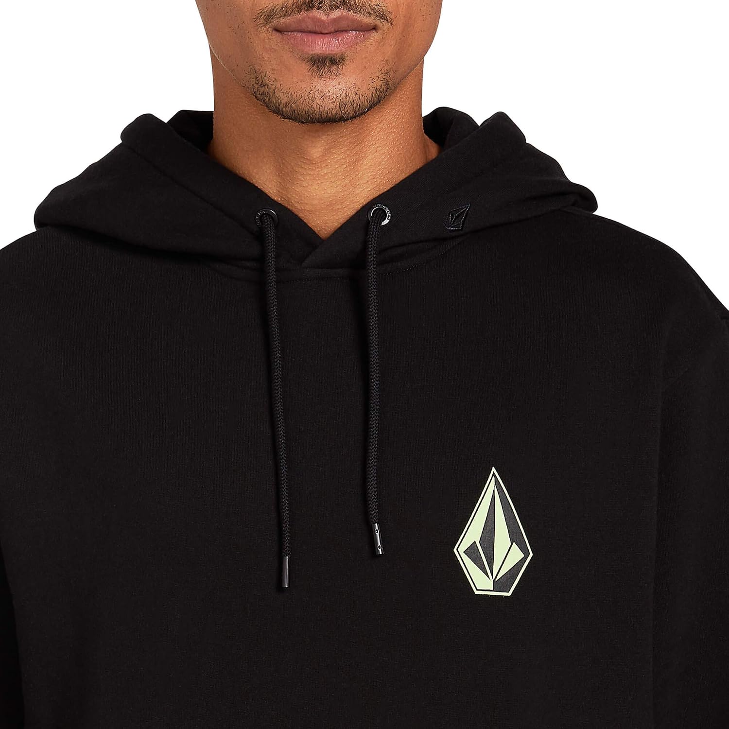 Volcom Men's Iconic Stone Pullover Hoodie Fleece Sweatshirt New Black