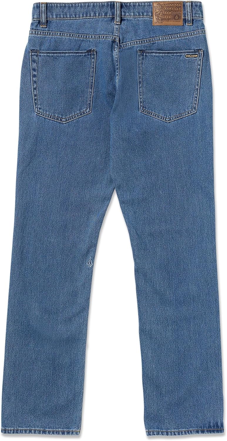 Volcom Men's Solver Stretch Denim Jeans-Modern Fit Pant Standard Issue Blue