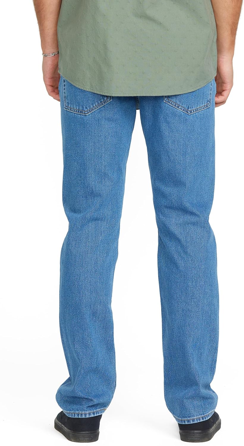 Volcom Men's Solver Stretch Denim Jeans-Modern Fit Pant Standard Issue Blue