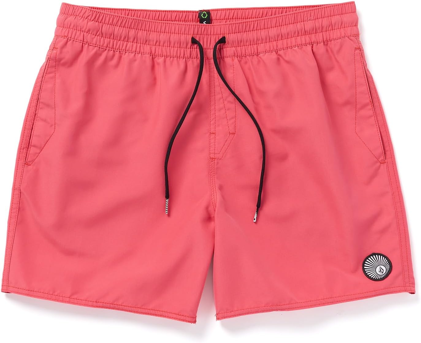 Volcom Men's 16" Elastic Waist Swim Trunks- Stretchable, UPF 50+, Quick Dry Swim Bottoms Ruby