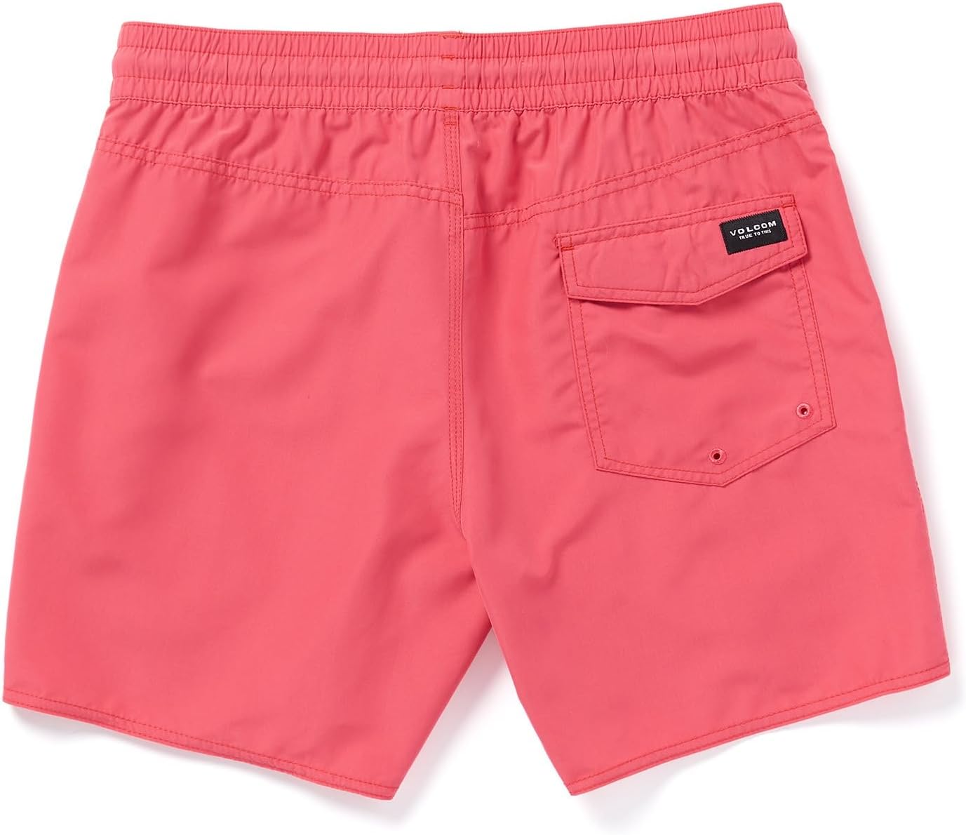 Volcom Men's 16" Elastic Waist Swim Trunks- Stretchable, UPF 50+, Quick Dry Swim Bottoms Ruby
