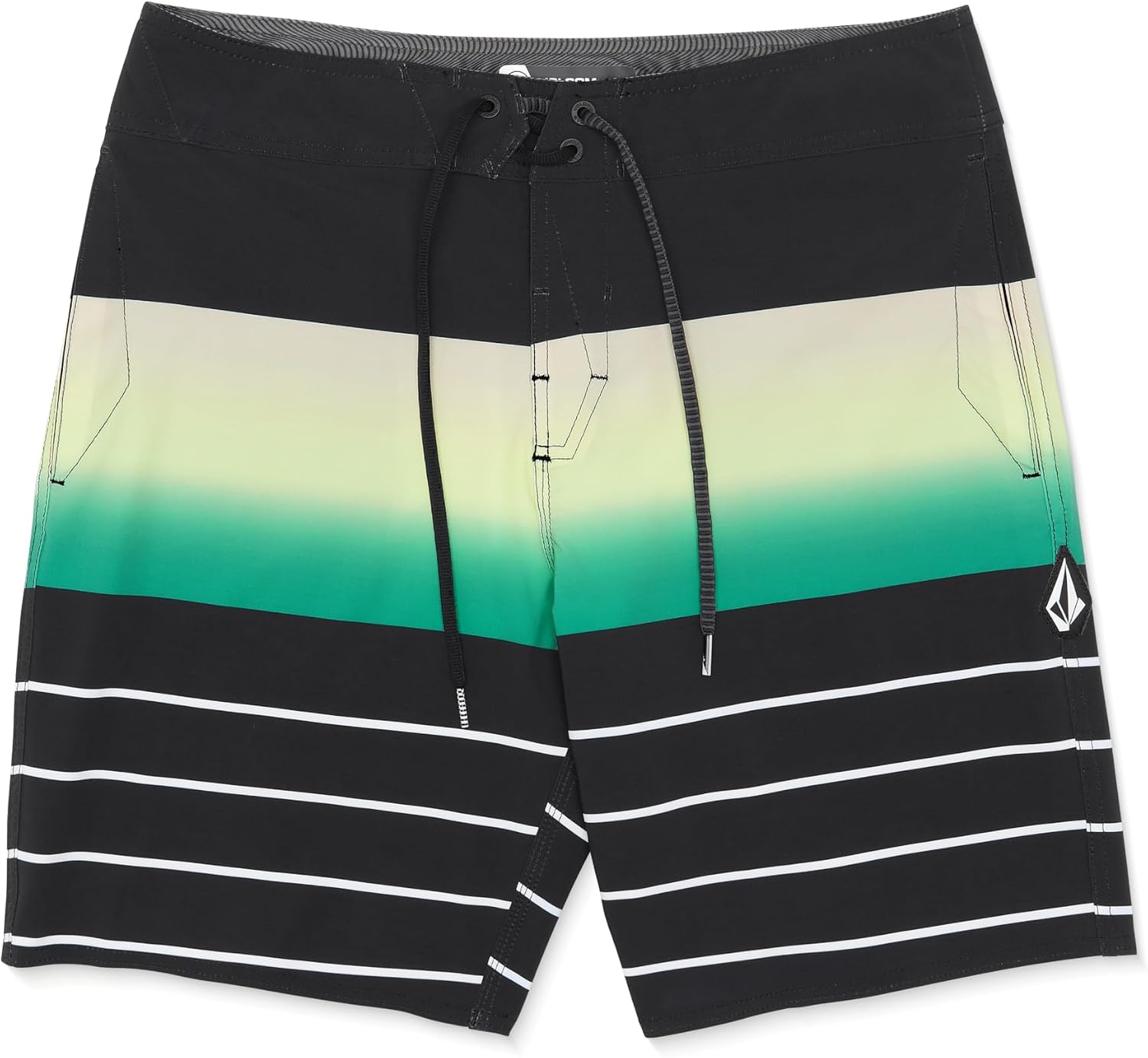 Volcom Men's 19" Mod-Tech Board Shorts- Performance UPF 50+ Sun Protection Quick-Dry Swim Bottoms Fade Black