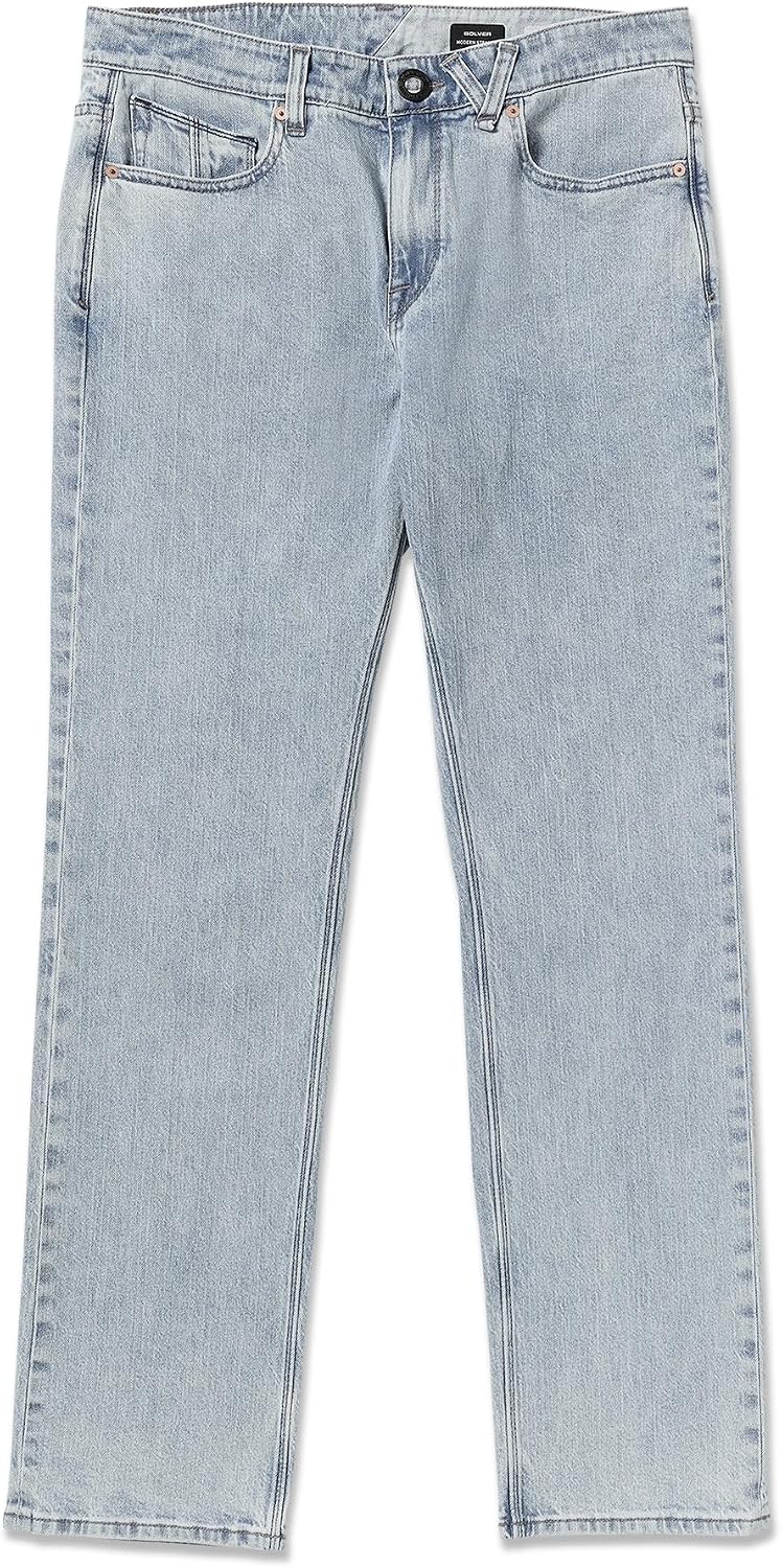 Volcom Men's Solver Stretch Denim Jeans-Modern Fit Pant Blue Carolina