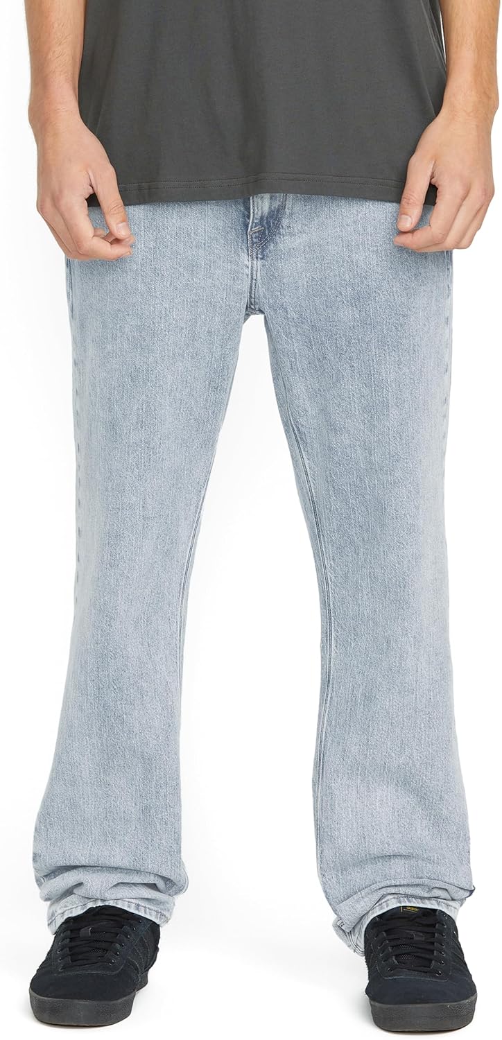 Volcom Men's Solver Stretch Denim Jeans-Modern Fit Pant Blue Carolina