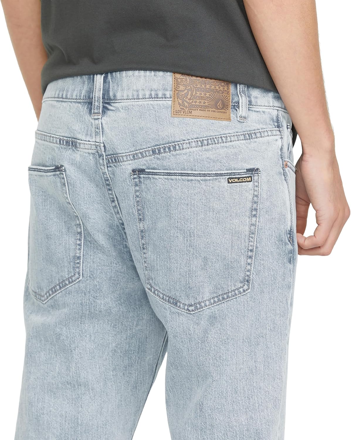 Volcom Men's Solver Stretch Denim Jeans-Modern Fit Pant Blue Carolina