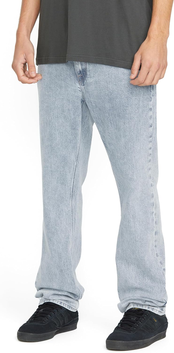 Volcom Men's Solver Stretch Denim Jeans-Modern Fit Pant Blue Carolina