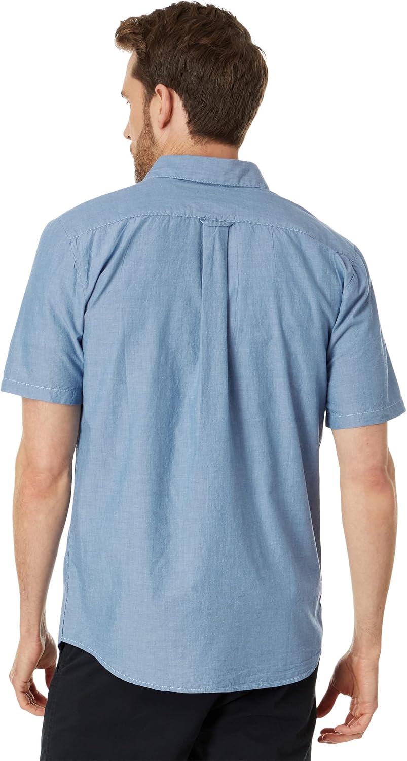 Volcom Men's Date Knight Short Sleeve Classic Fit Button Down Shirt Chambray