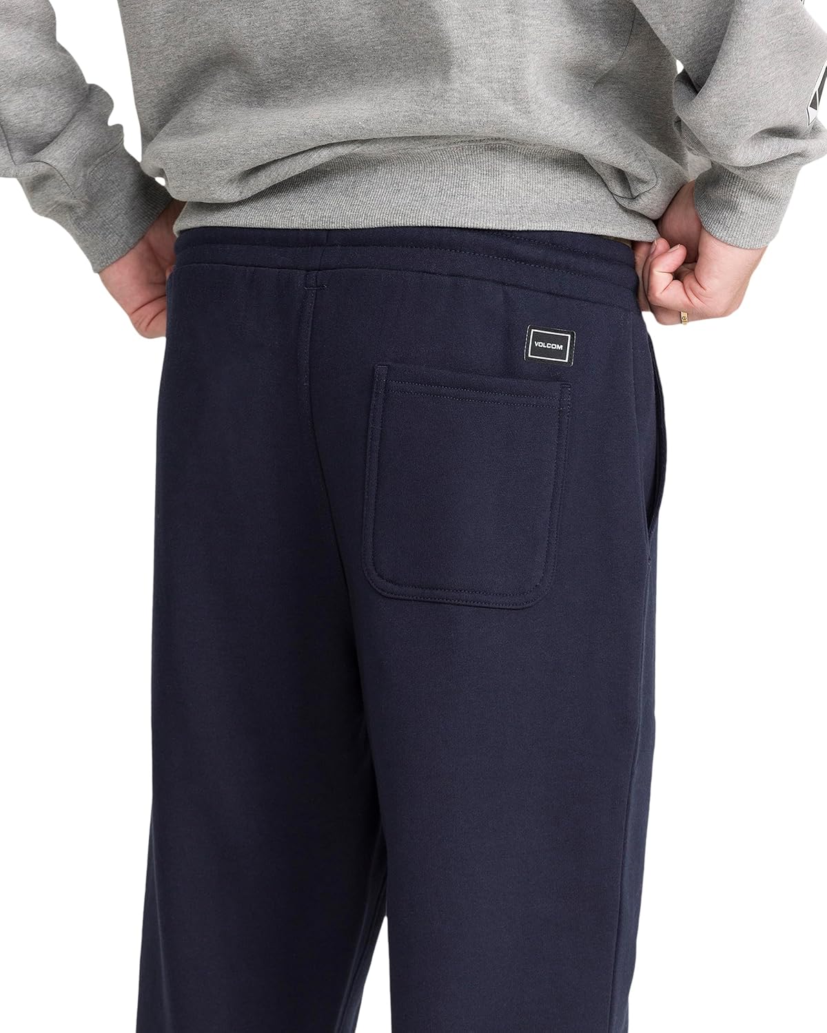Volcom Men's Iconic Stone Elastic Waist Fleece Sweatpants – Soft Jogger Pants with Adjustable Drawcord Navy