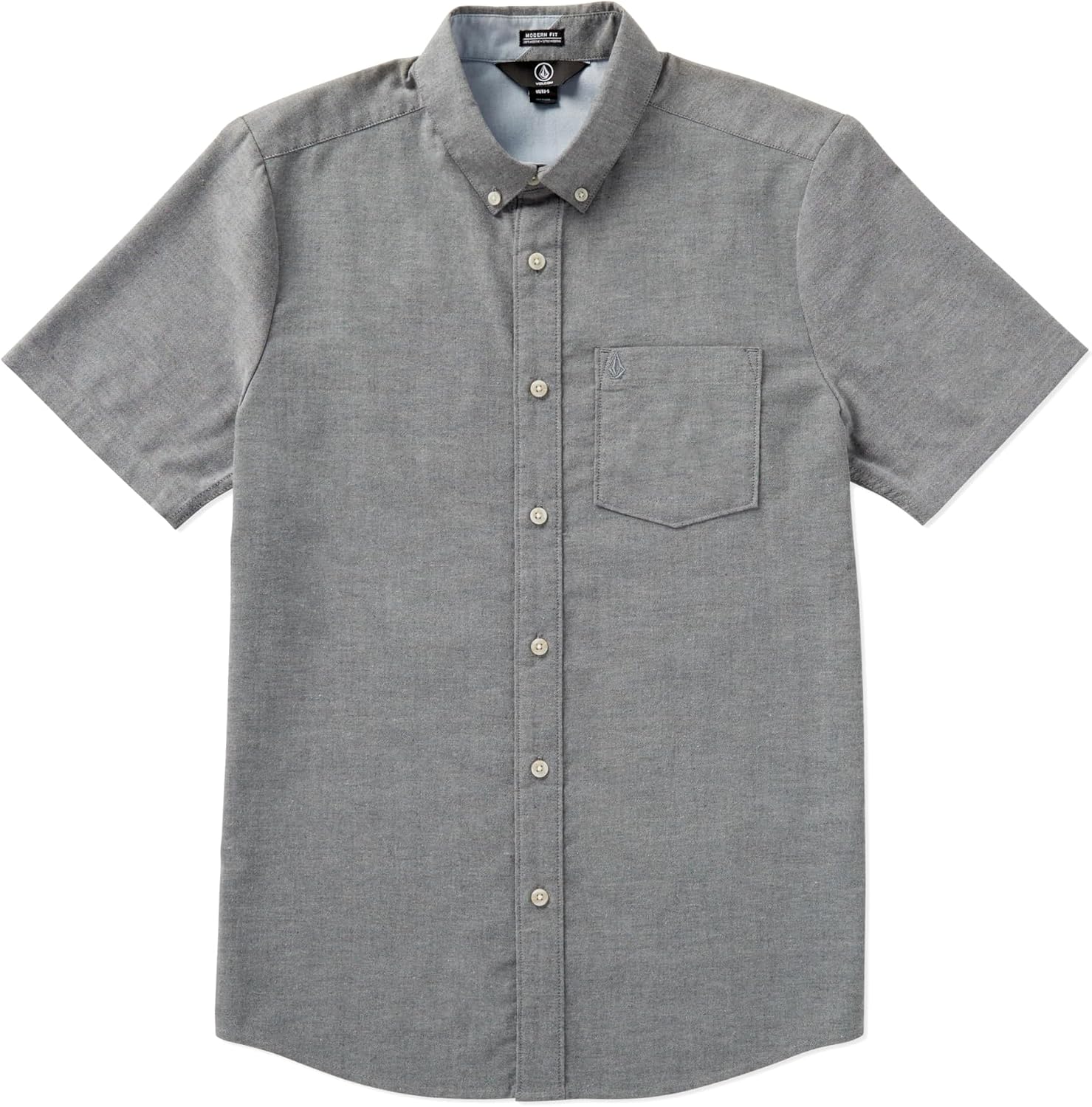 Volcom Men's Everett Oxford Short Sleeve Button Down Woven Shirt Black - New