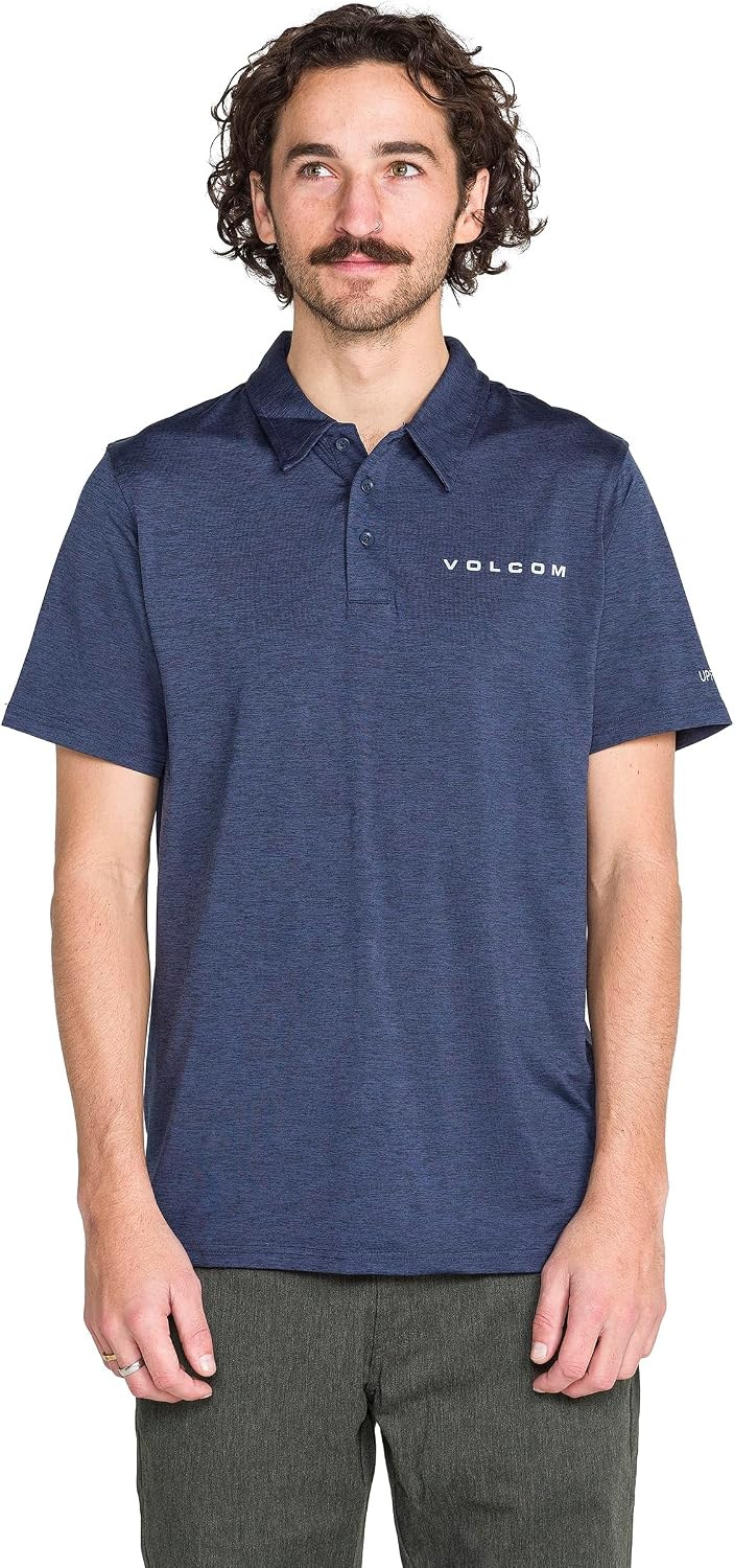 Volcom Men's Wowzer Hazard Performance Golf Polo Navy Hodad