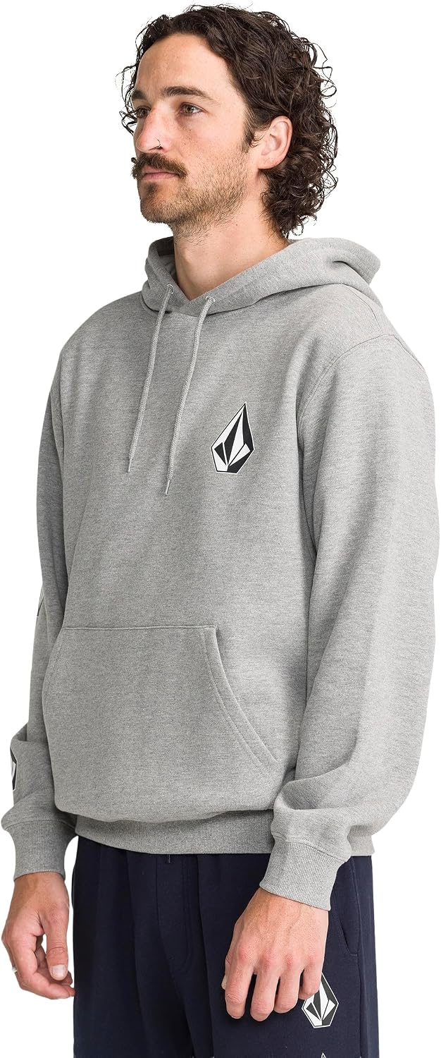 Volcom Men's Iconic Stone Pullover Hoodie Fleece Sweatshirt Heather Grey