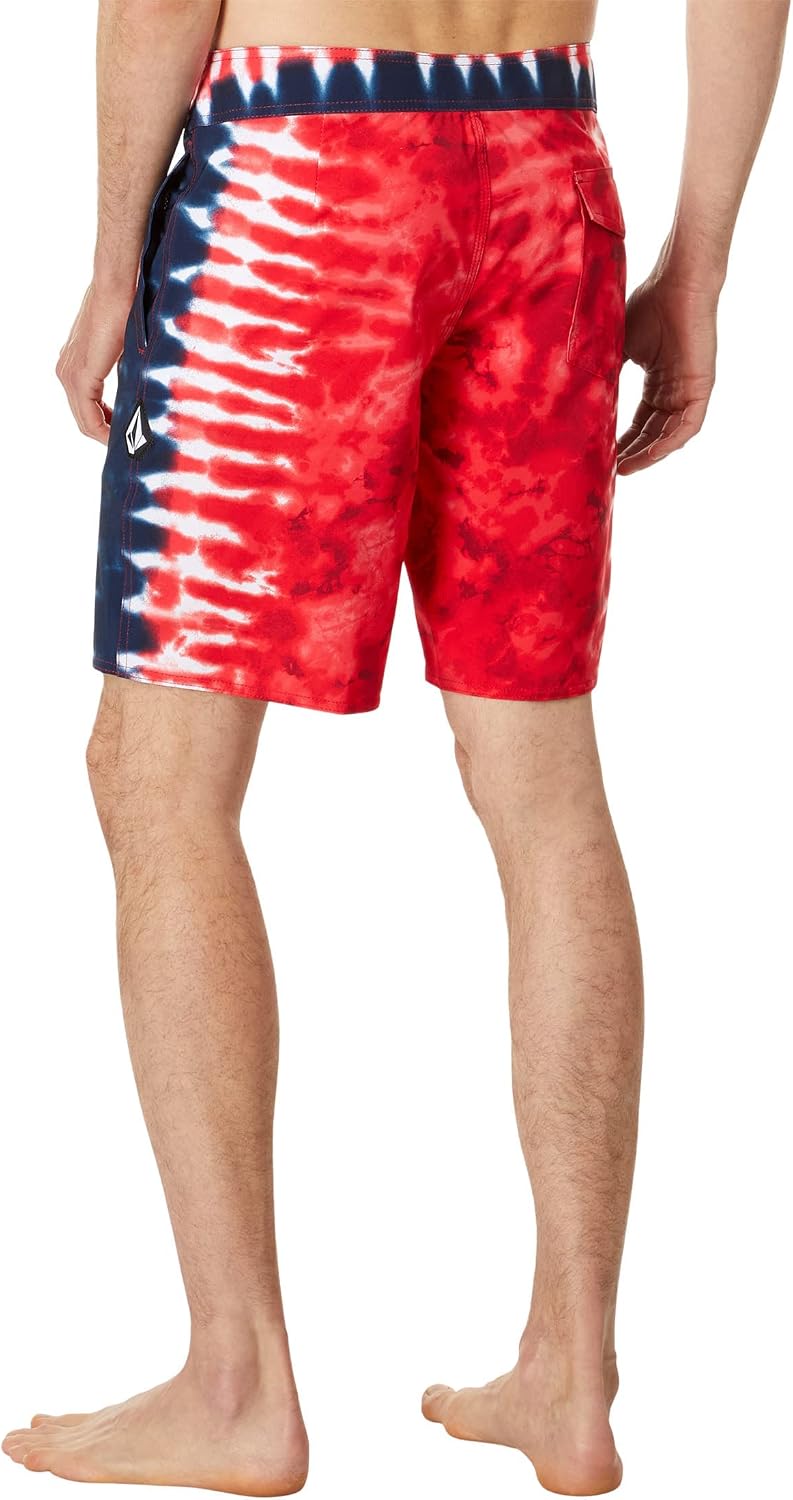 Volcom Men's 19" Mod-Tech Board Shorts- Performance UPF 50+ Sun Protection Quick-Dry Swim Bottoms Red