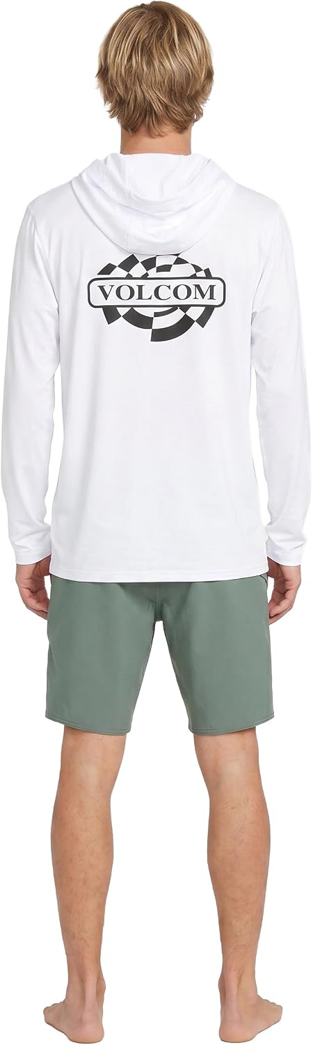 Volcom Taunt Loose Fit Long Sleeve Rashguard White Overlap