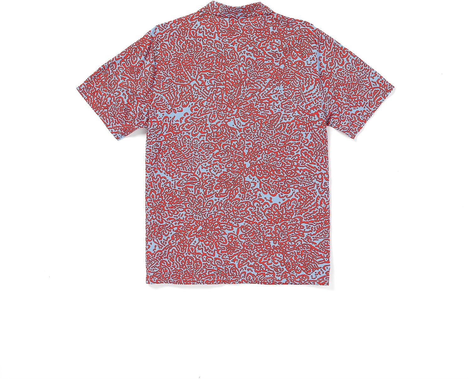 Volcom Men's Purestone Short Sleeve Button Down Shirt Blue Bird