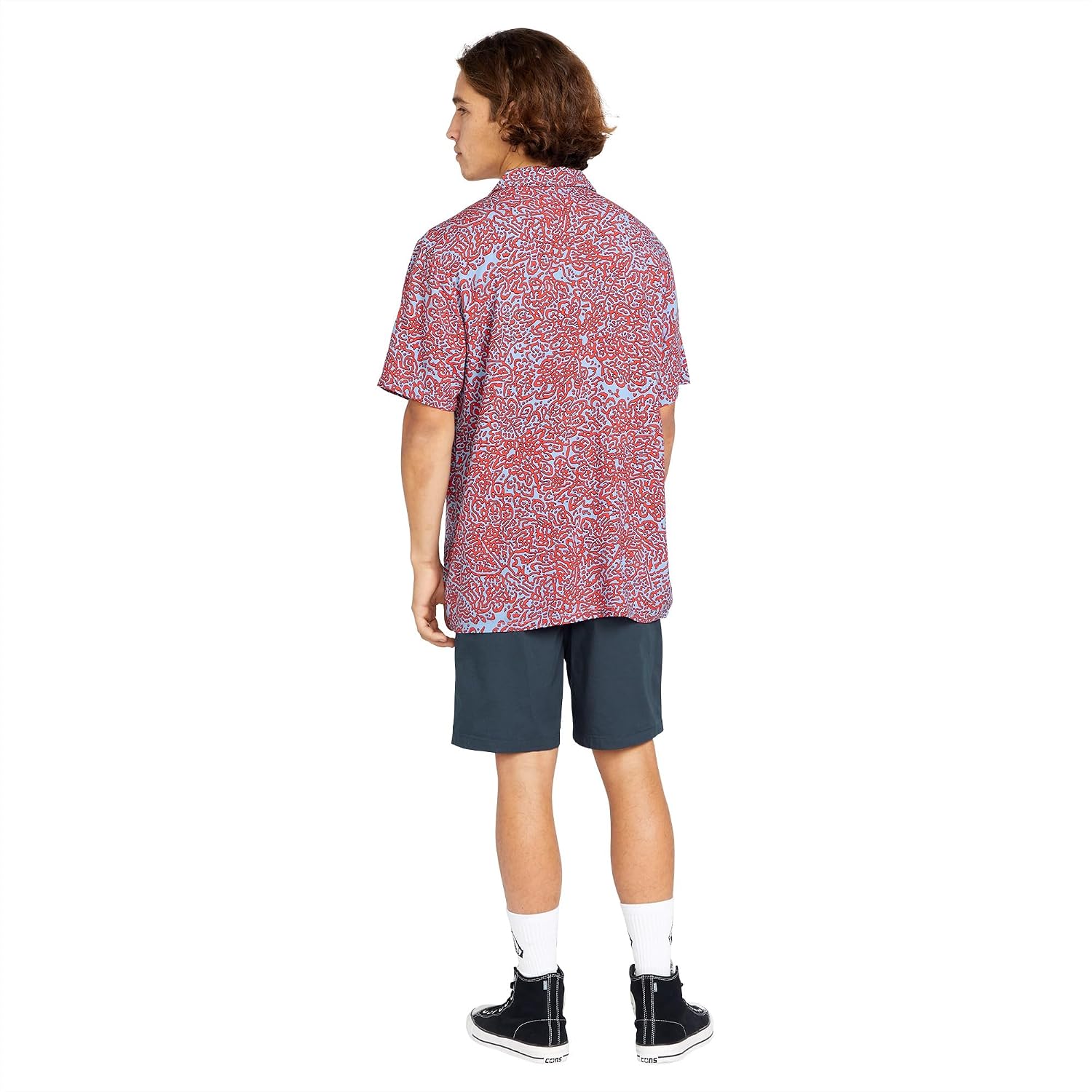 Volcom Men's Purestone Short Sleeve Button Down Shirt Blue Bird