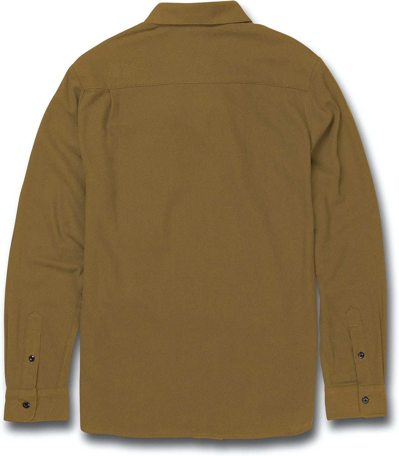 Volcom Men's Caden Solid Long Sleeve Button Down Shirt Butternut