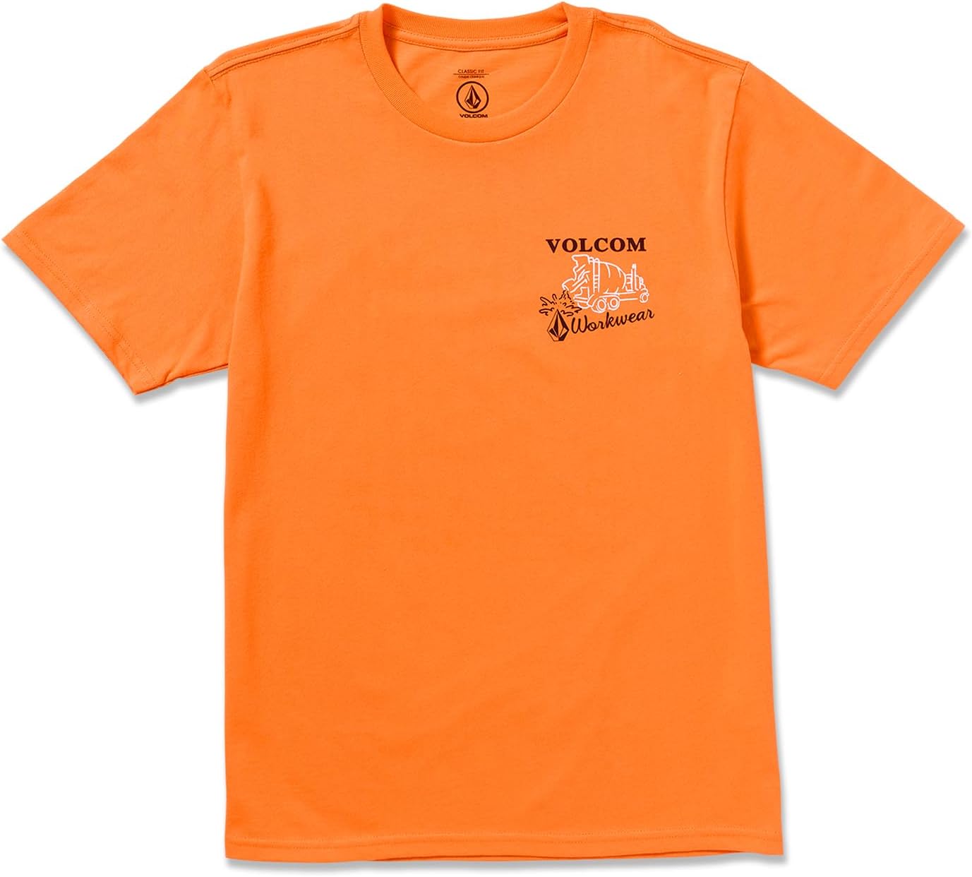 Volcom Men's Pour Choices Short Sleeve Workwear Tee Neon Orange