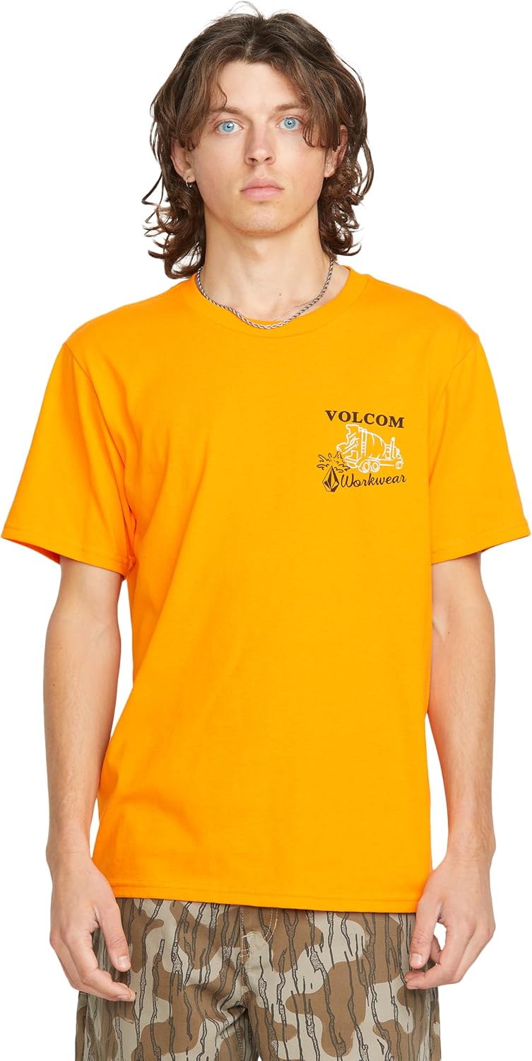 Volcom Men's Pour Choices Short Sleeve Workwear Tee Neon Orange