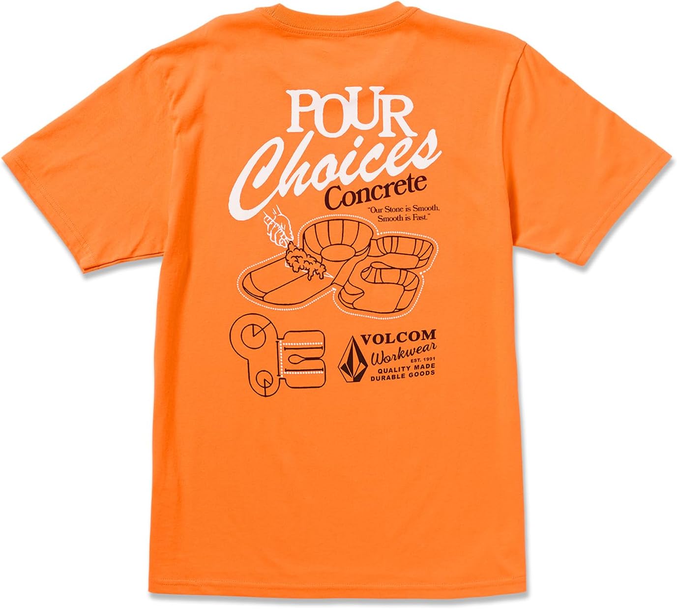 Volcom Men's Pour Choices Short Sleeve Workwear Tee Neon Orange