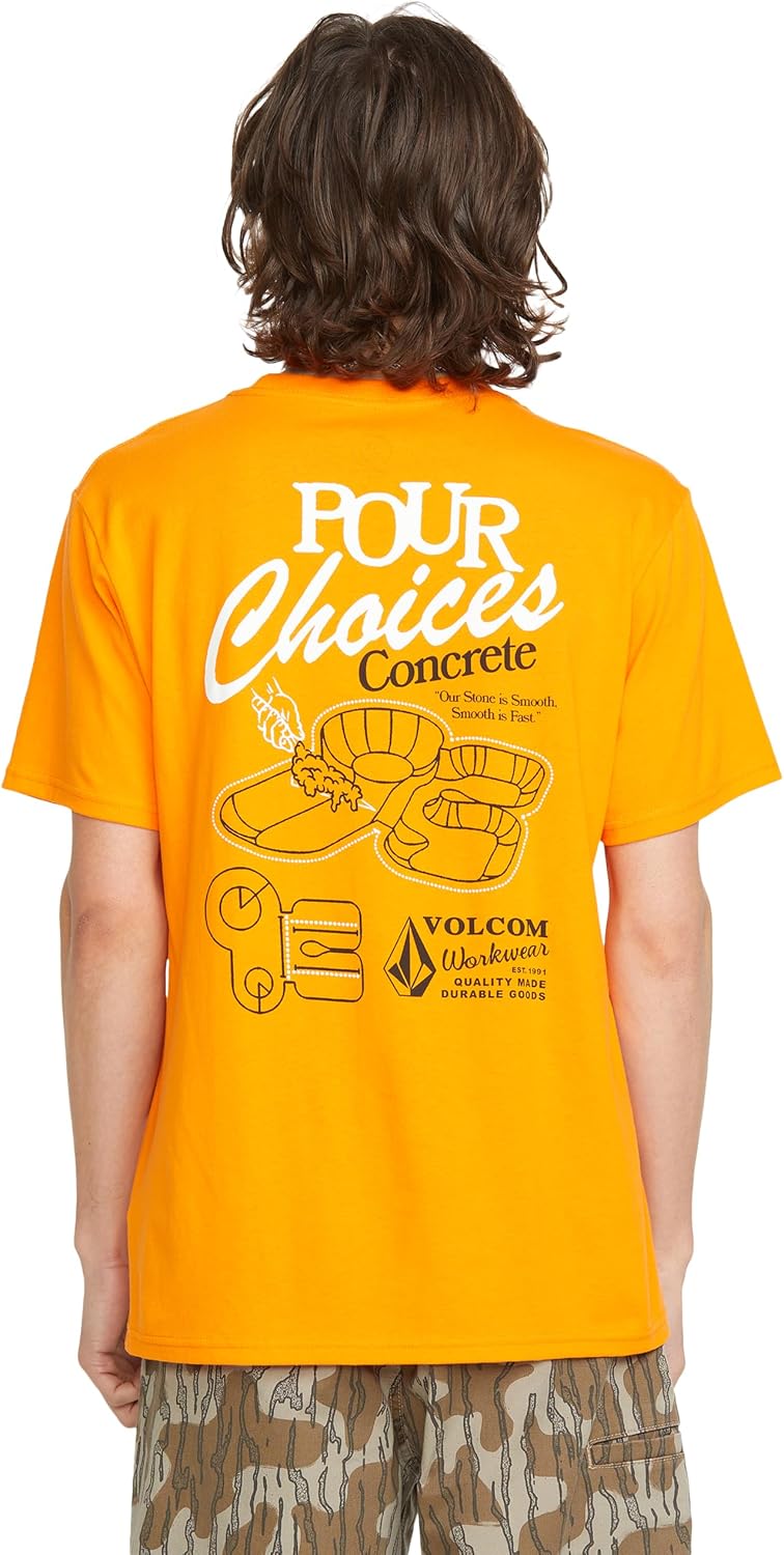 Volcom Men's Pour Choices Short Sleeve Workwear Tee Neon Orange