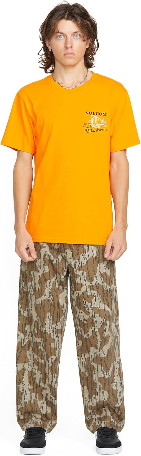 Volcom Men's Pour Choices Short Sleeve Workwear Tee Neon Orange