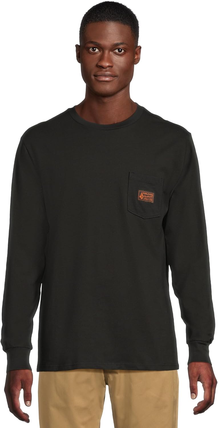 Volcom Men's Long Sleeve Workwear T-Shirt Black
