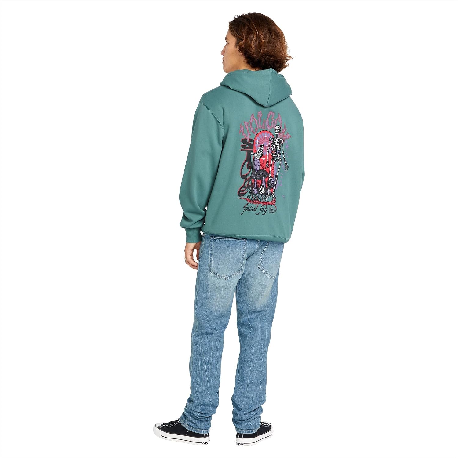 Volcom Men's Vorta Slim Fit Jeans – Classic Straight Leg Denim Pants with 15" Leg Opening Blue Bird