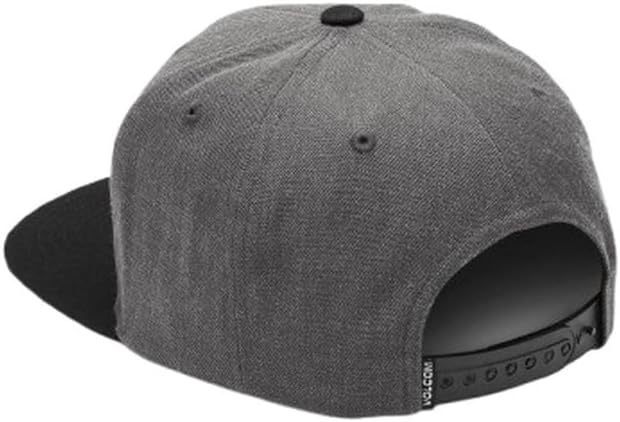 Volcom Men's Quarter Twill Snapback Hat – 6-Panel Adjustable Cap with Stone Logo Patch Charcoal Heather Evo
