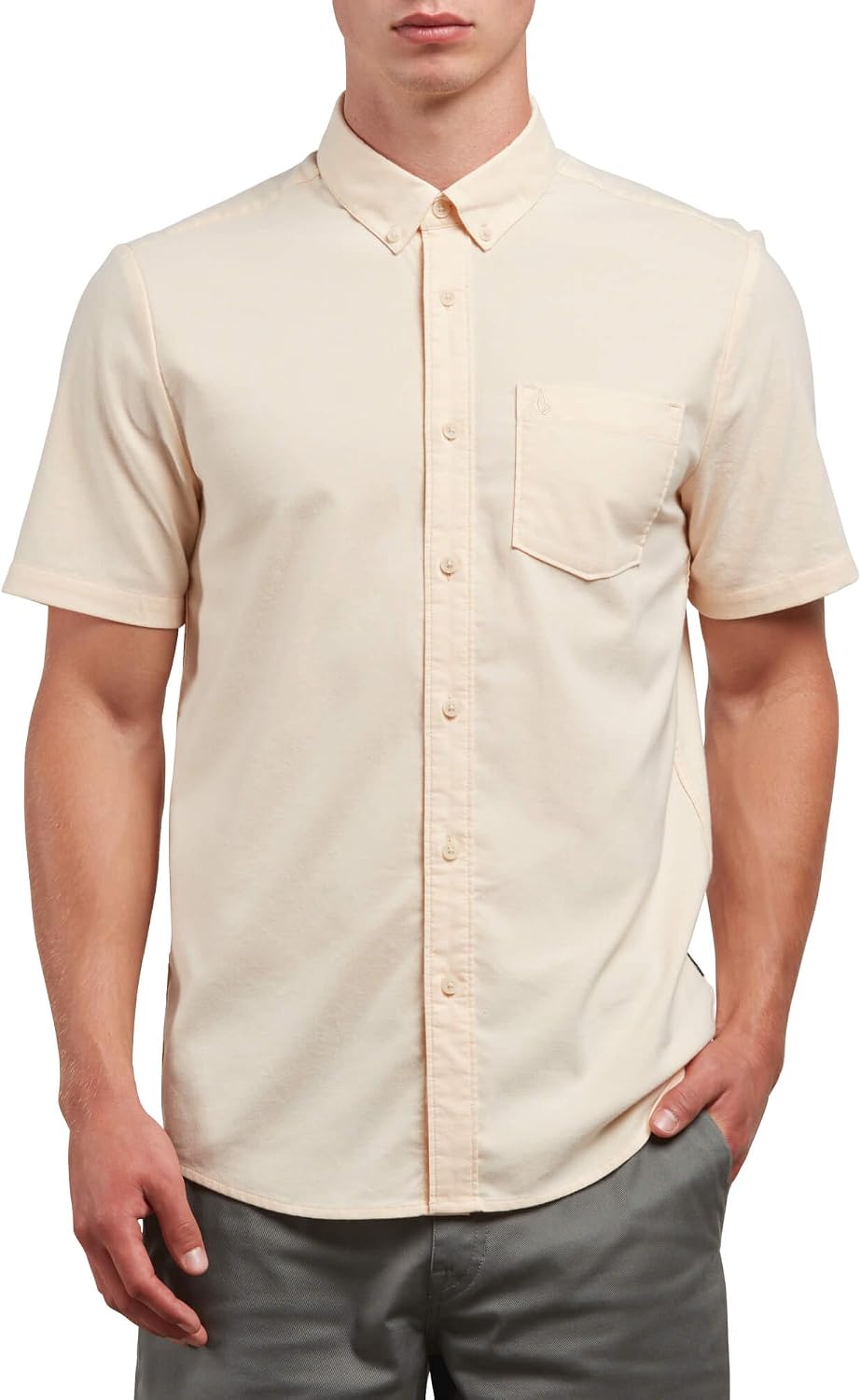 Volcom Men's Everett Oxford Short Sleeve Button Down Woven Shirt Sunburst