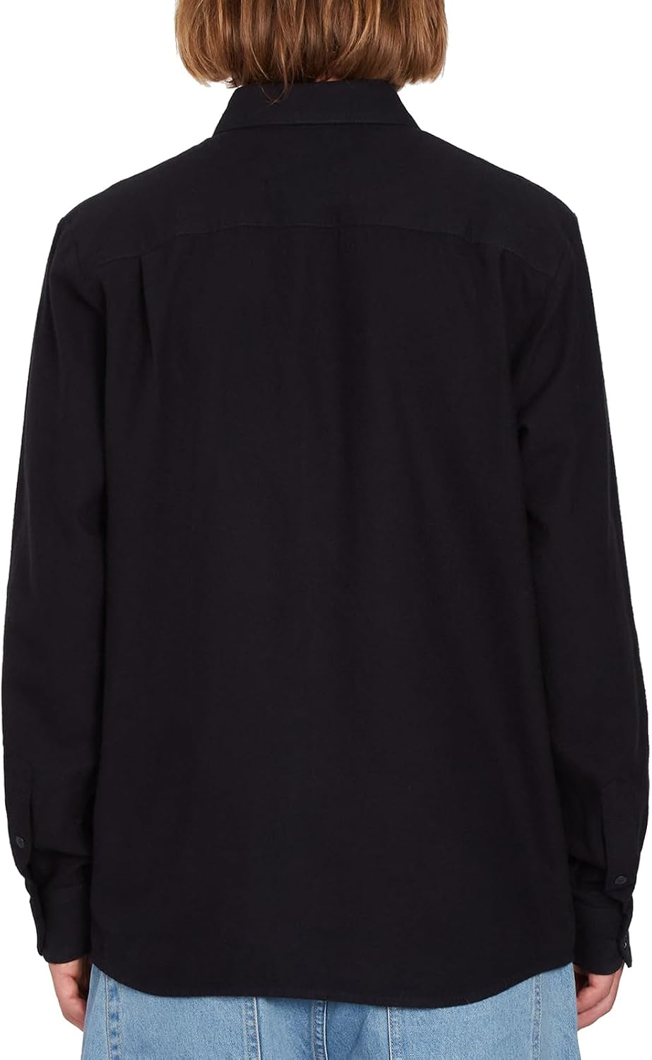 Volcom Men's Caden Solid Long Sleeve Button Down Shirt Black