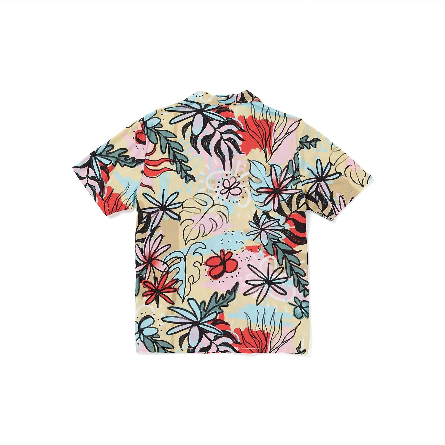 Volcom Men's Purestone Short Sleeve Button Down Shirt Fog