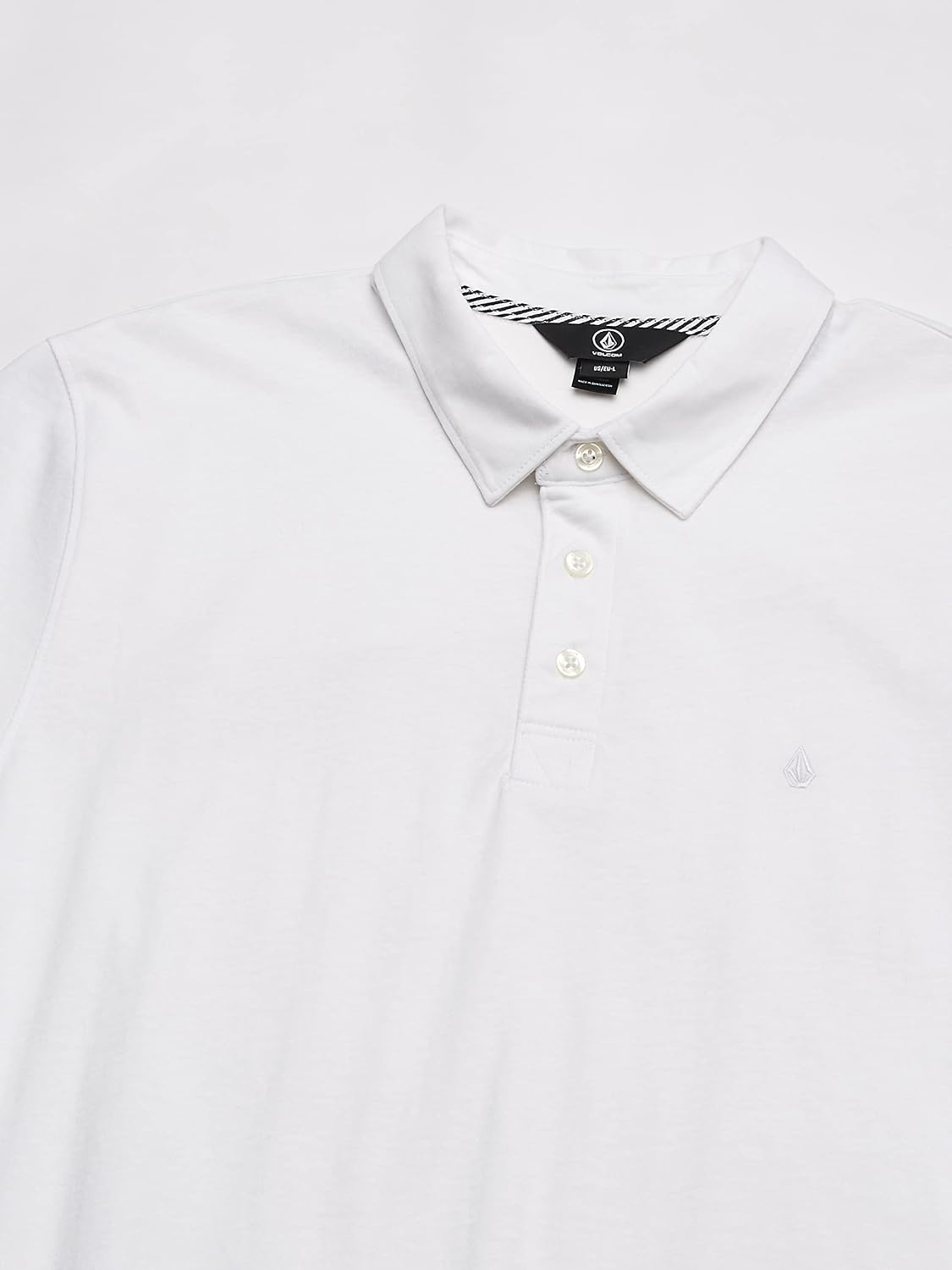 Volcom Men's Wowzer Modern Fit Short Sleeve Polo Shirt White Light