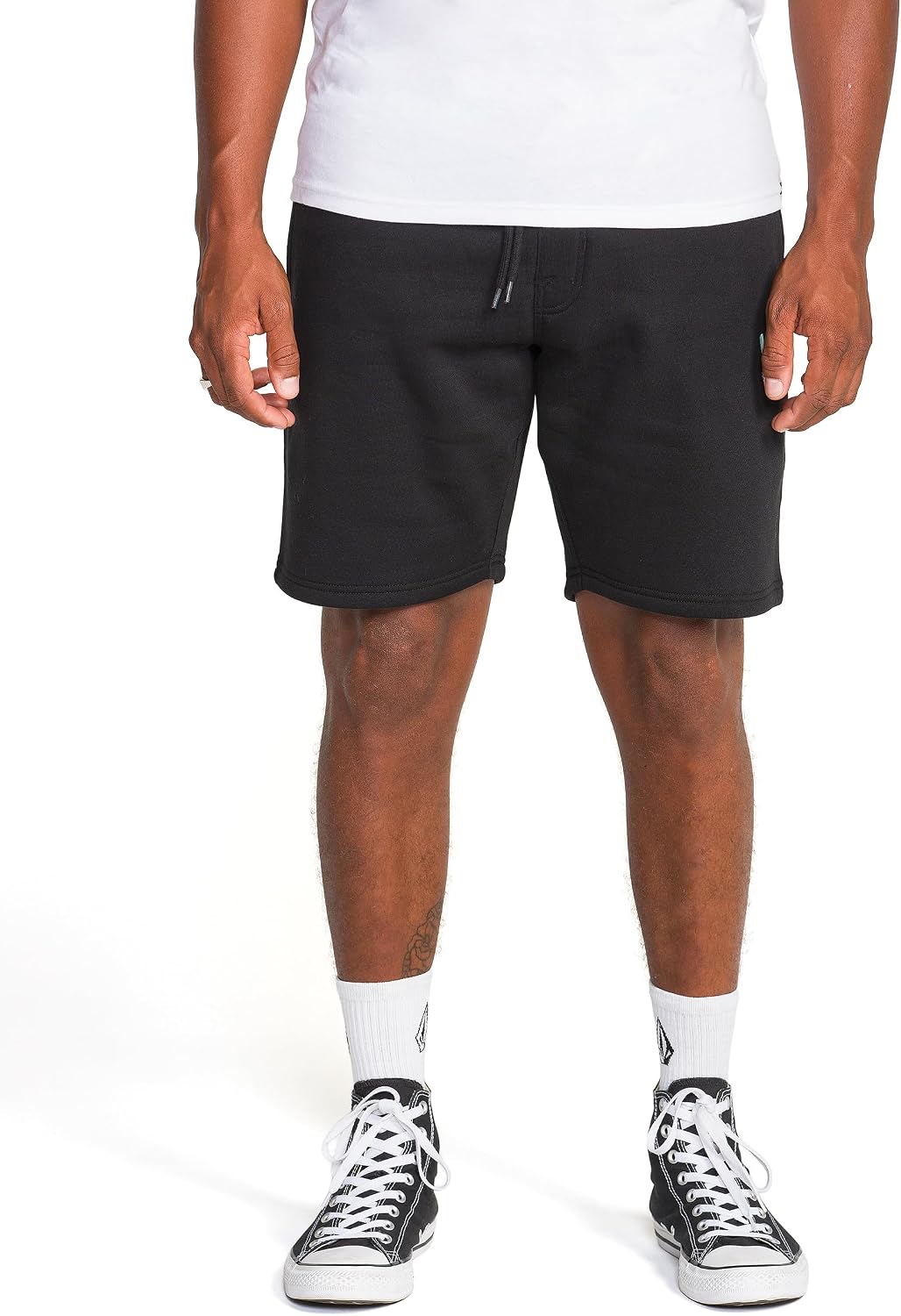 Volcom Men's Frickin Elastic Waist 19" Chino Short Black Black