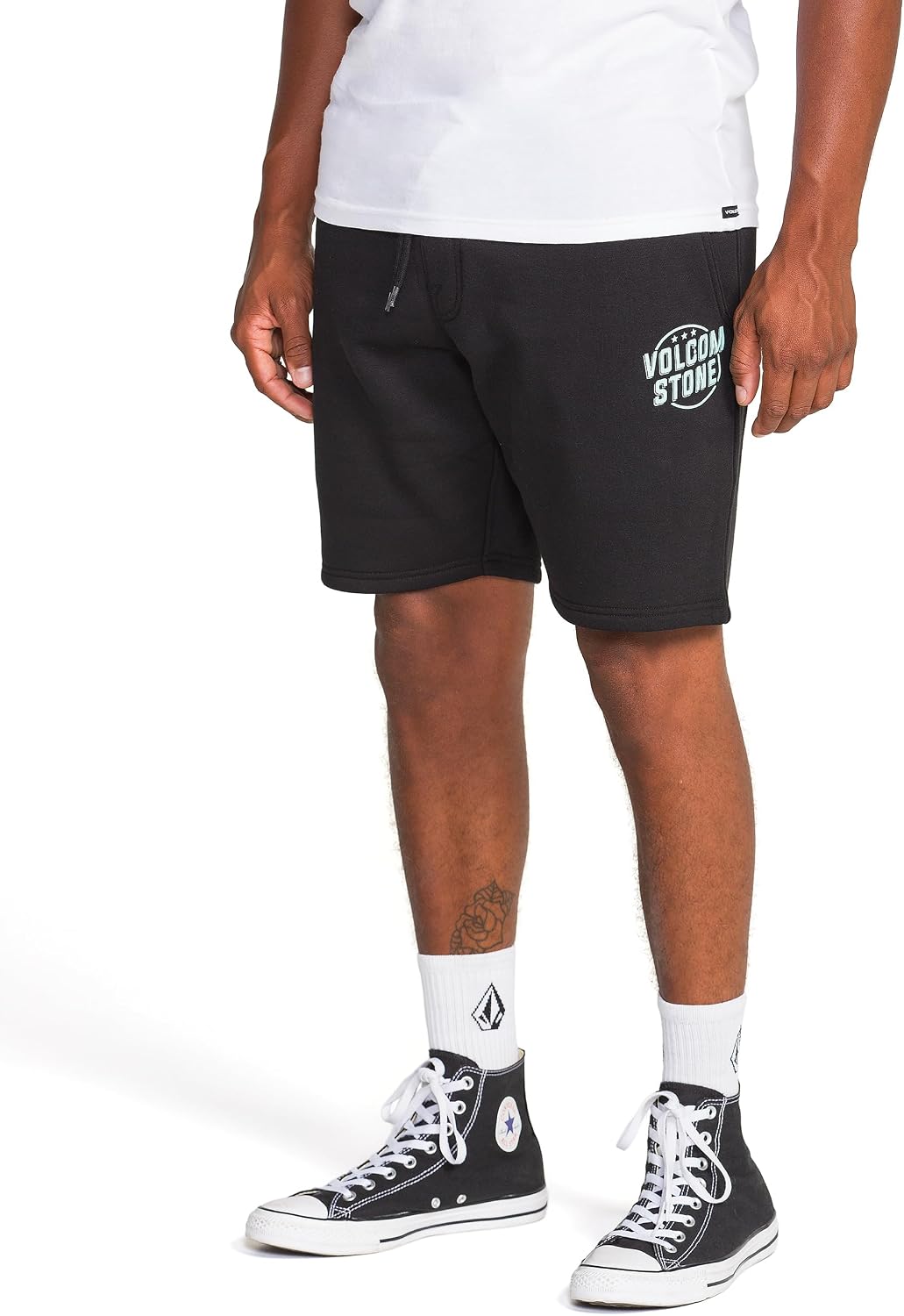 Volcom Men's Frickin Elastic Waist 19" Chino Short Black Black