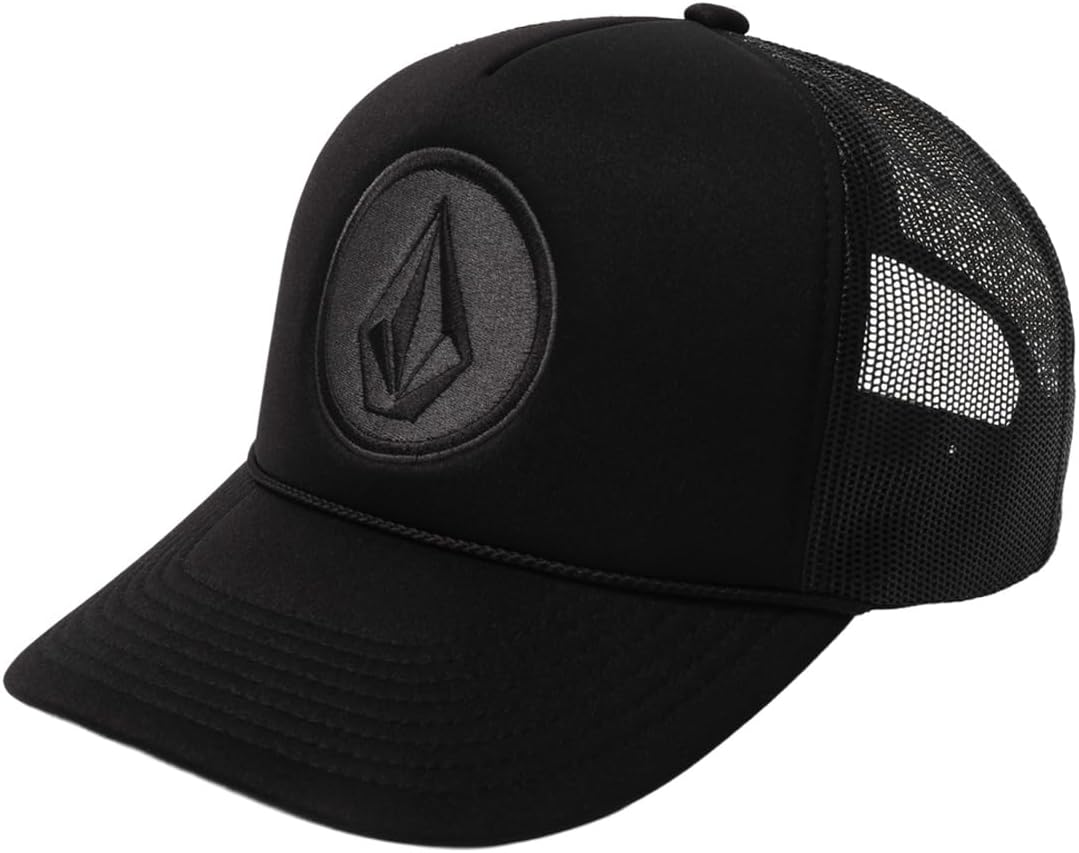Volcom Men's Mesh Trucker Hat - Adjustable Snapback Cap, Breathable Structured Front Panel Coastal Black