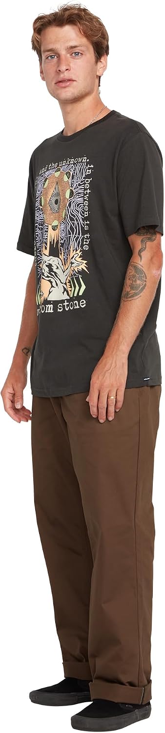 Volcom Men's Frickin Skate Loose Baggy Fit Chino Pants – Relaxed Tapered 17″ Leg Opening, 30″ Inseam Dark Earth
