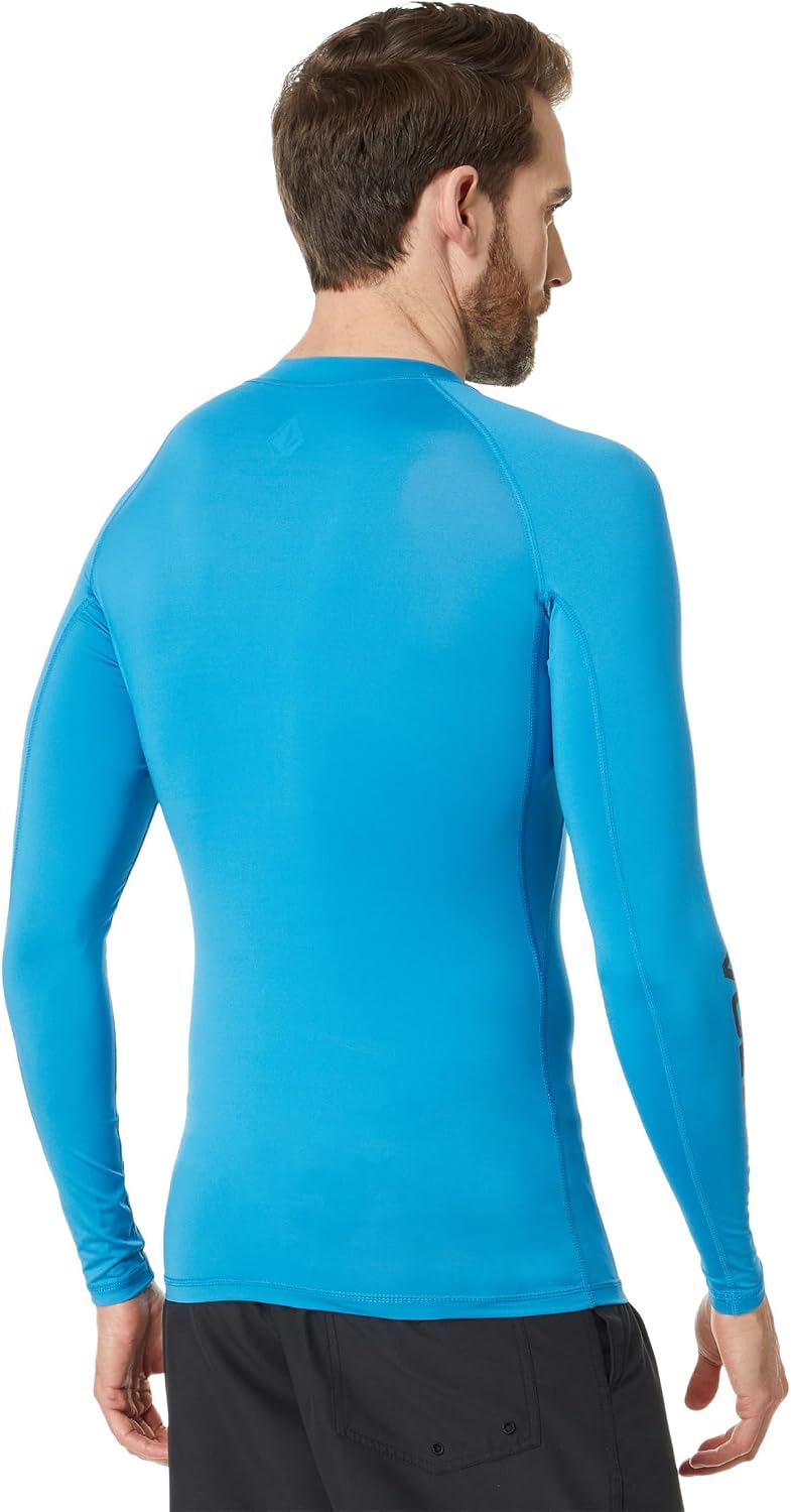 Volcom Men's Compression Fit Long Sleeve Rashguard – UPF 50+ Sun Protection, Quick-Dry Performance Shirt Ocean