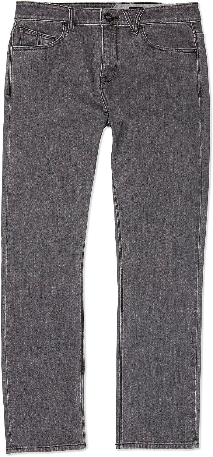 Volcom Men's Solver Stretch Denim Jeans-Modern Fit Pant Easy Enzyme Grey