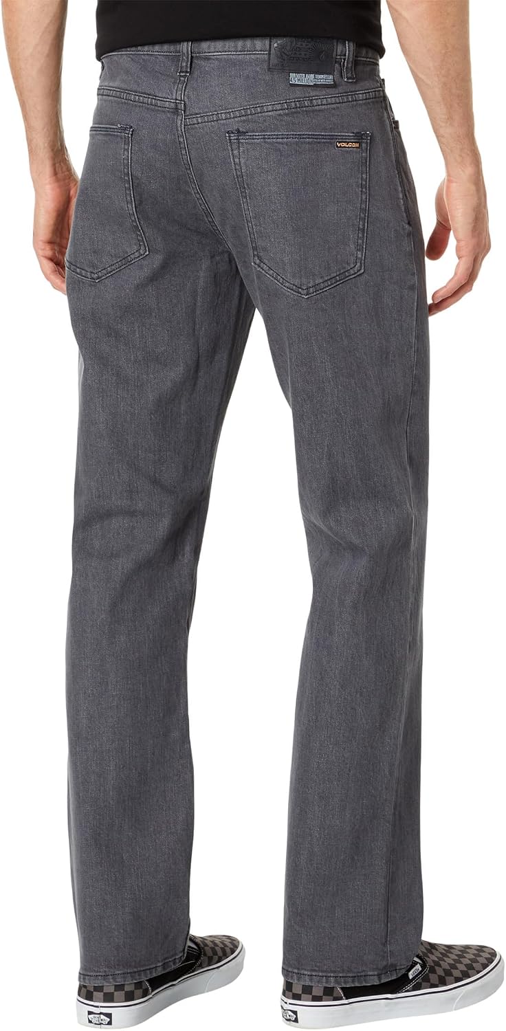Volcom Men's Solver Stretch Denim Jeans-Modern Fit Pant Easy Enzyme Grey