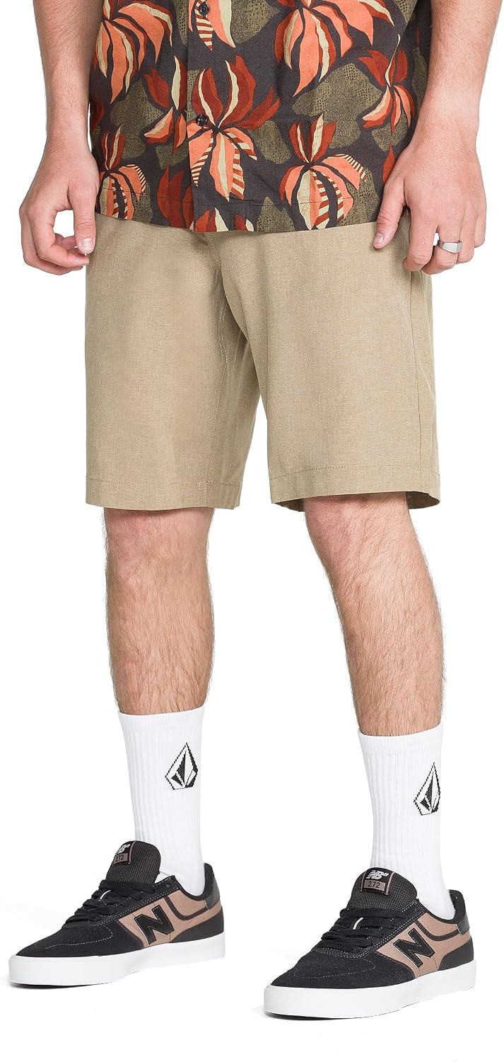 Volcom Men's Kerosene 21" Hybrid Chino Shorts Quick-Dry Stretch Fabric Khaki