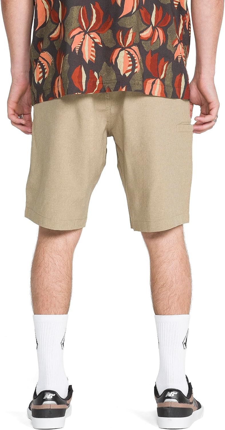 Volcom Men's Kerosene 21" Hybrid Chino Shorts Quick-Dry Stretch Fabric Khaki