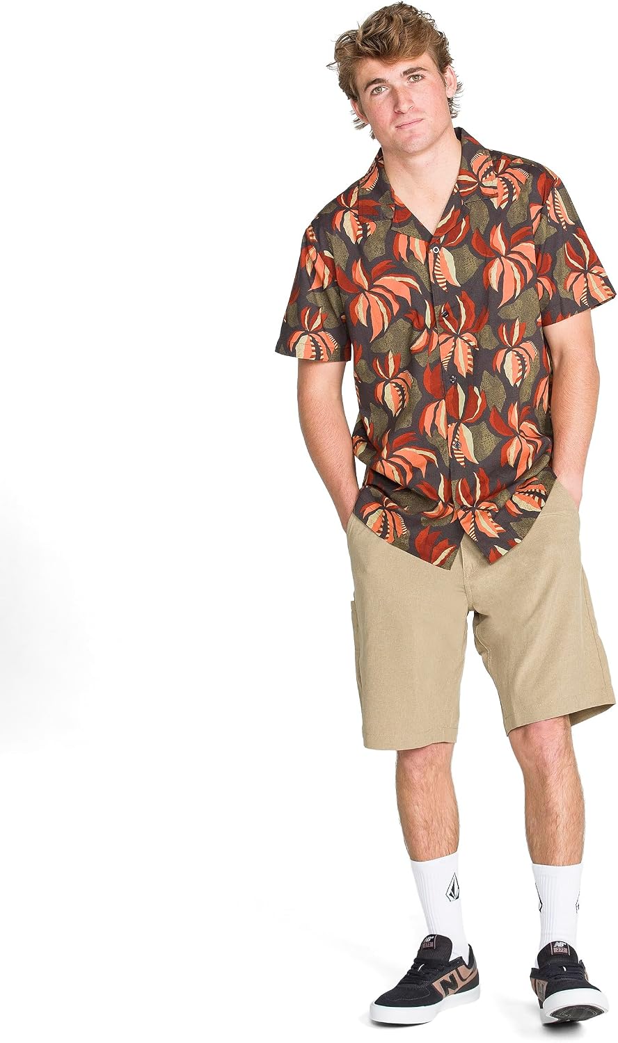 Volcom Men's Kerosene 21" Hybrid Chino Shorts Quick-Dry Stretch Fabric Khaki